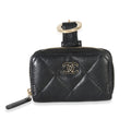 Black Quilted Lambskin Coin Purse Bracelet