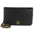 Vintage 24k Black Quilted Lambskin Full Flap Bag