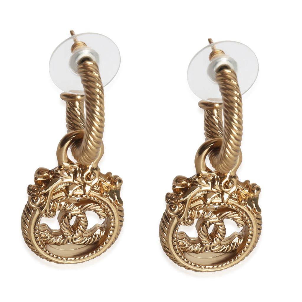 Gold-Plated  2003 CC Drop Earrings
