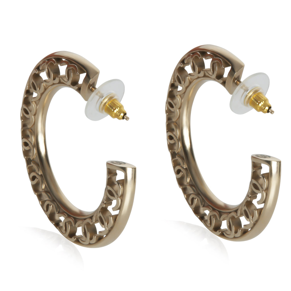 Gold-Plated  2019 Large CC Hoop Earrings