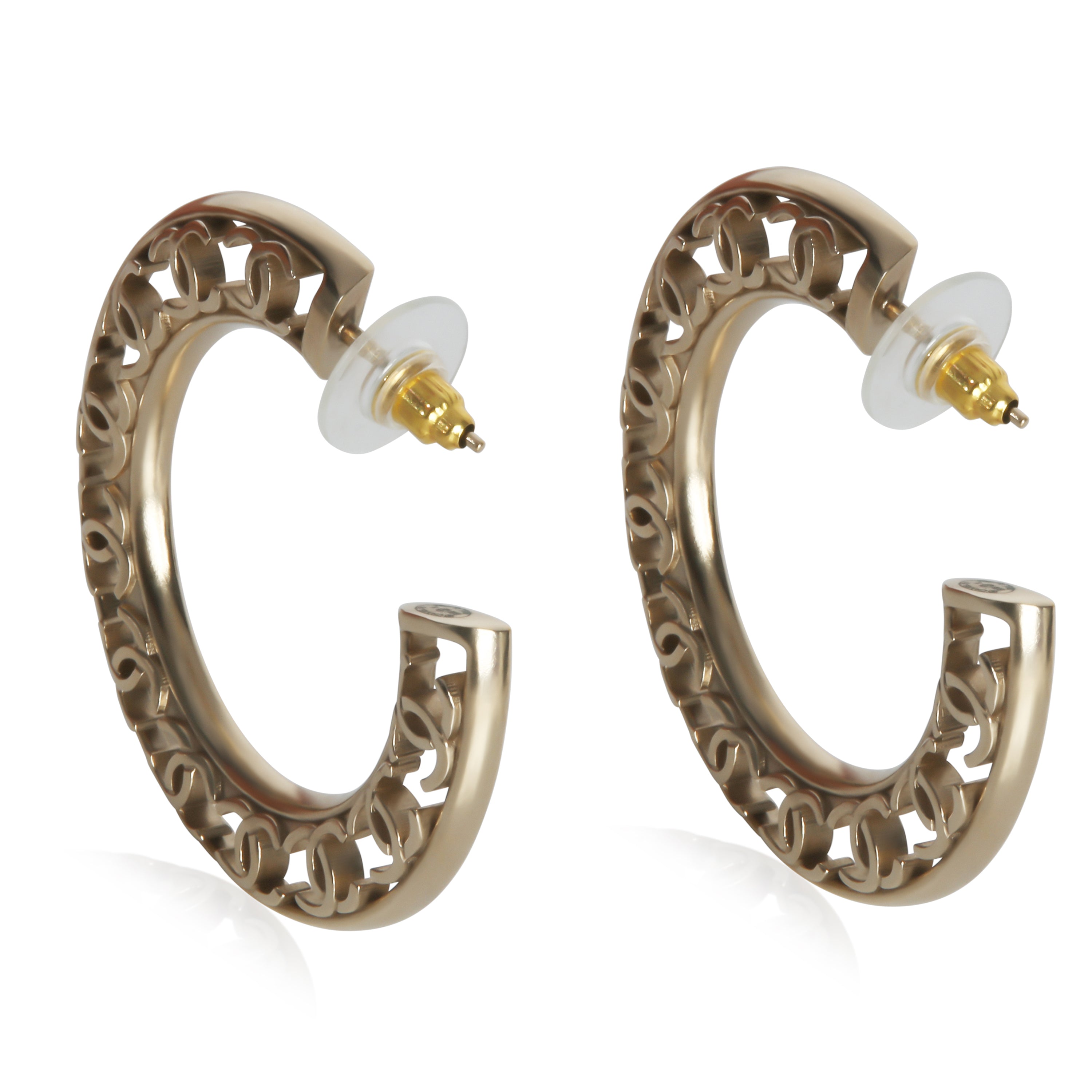 Gold-Plated  2019 Large CC Hoop Earrings