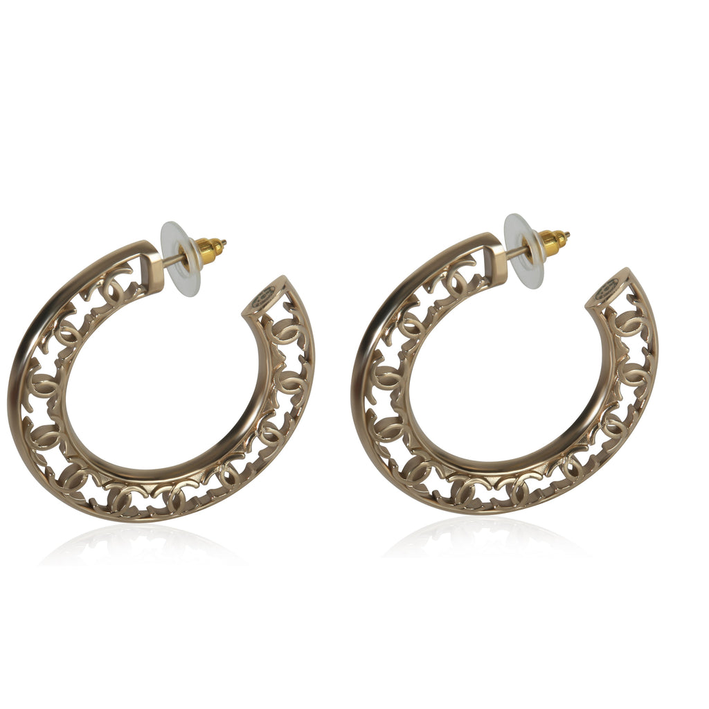 Gold-Plated  2019 Large CC Hoop Earrings