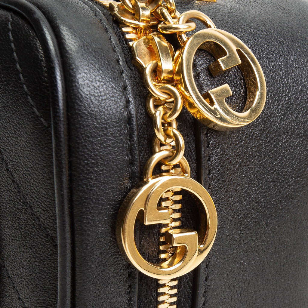 GUCCI Leather Blondie Top Handle - Black