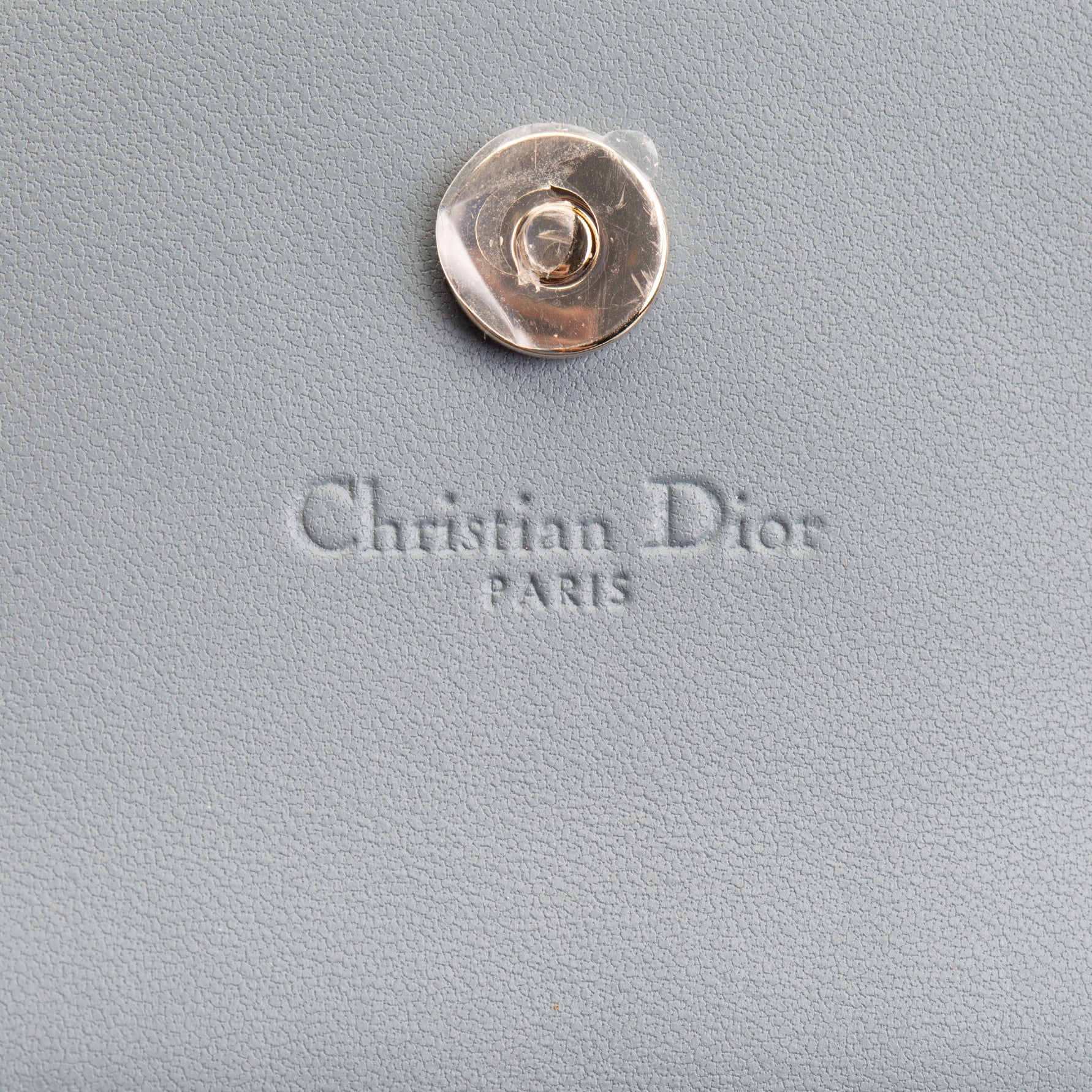 DIOR Leather Cannage Compact Wallet - Light Blue