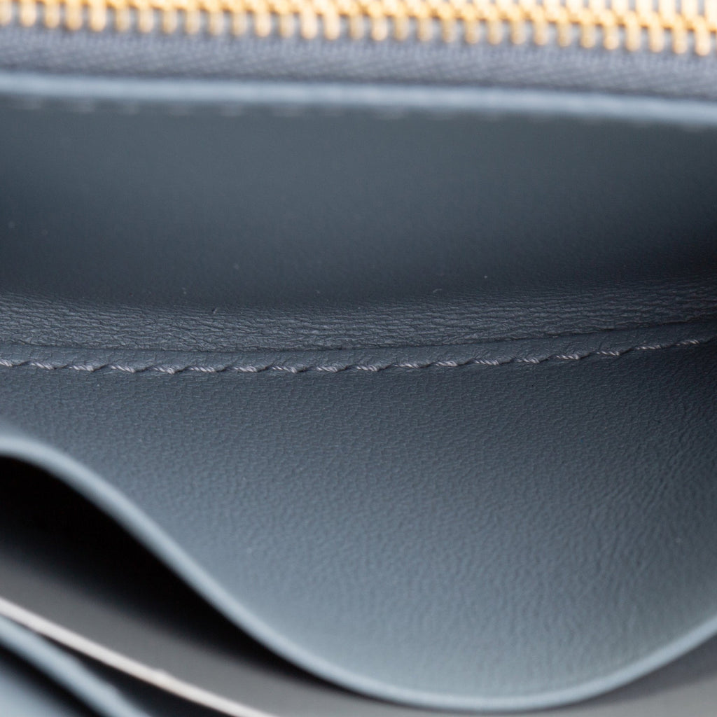 DIOR Leather Cannage Compact Wallet - Light Blue