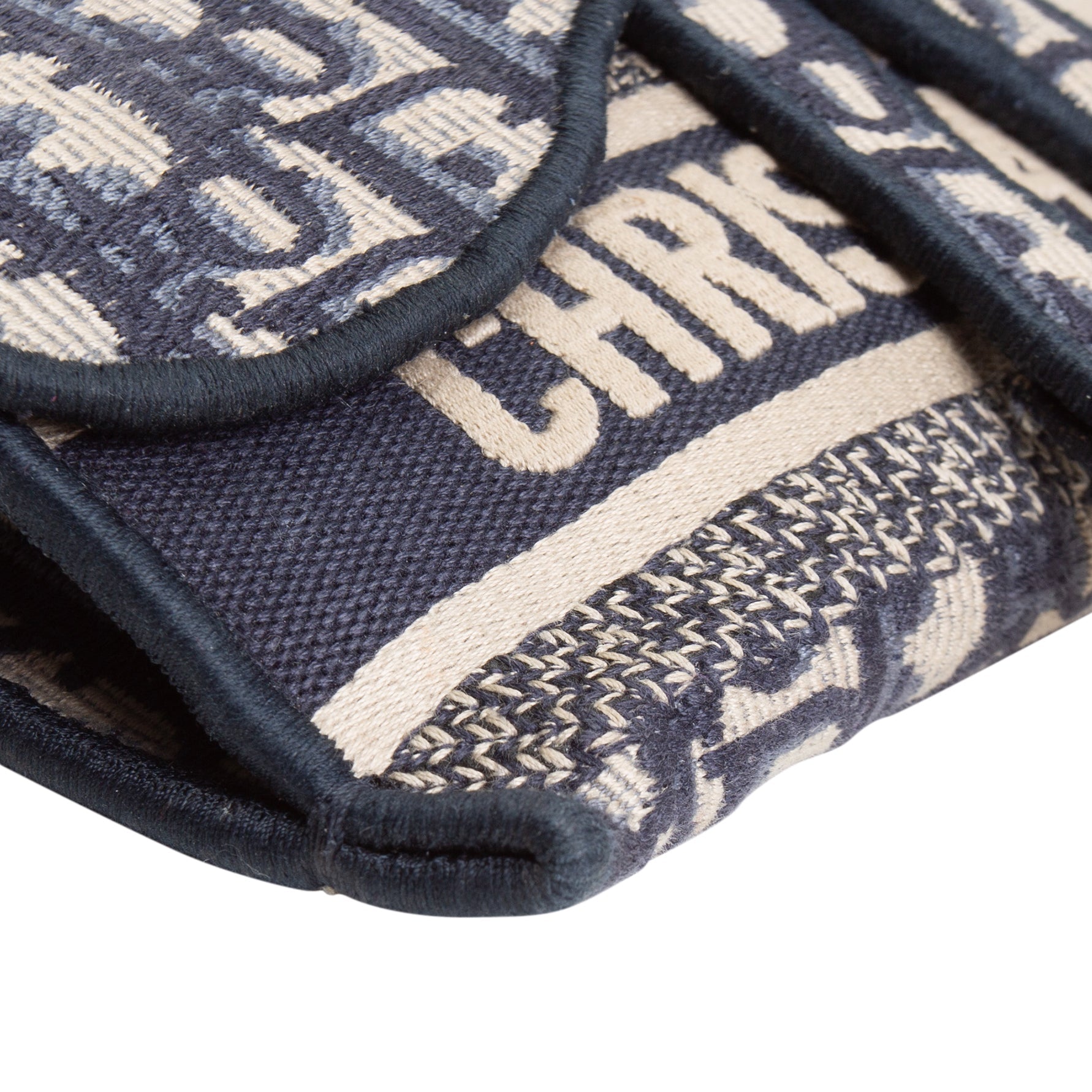 CHRISTIAN DIOR Oblique Slim Saddle Belt Bag - Navy