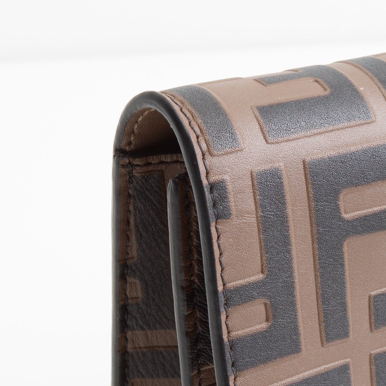 FENDI FF Diamonds Wallet Embossed Leather