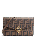 FENDI FF Diamonds Wallet Embossed Leather