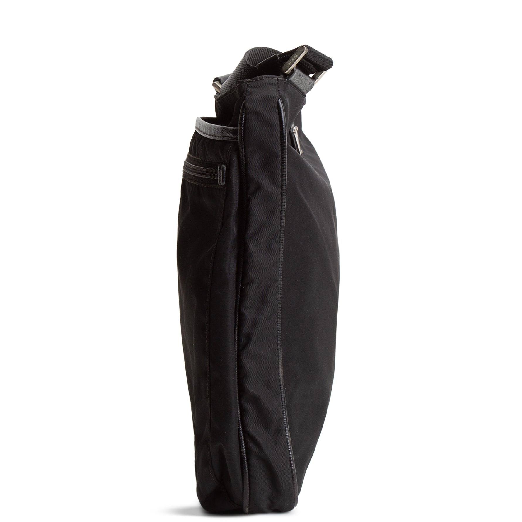 PRADA Tessuto Nylon Messenger Bag - Black OULET FINAL SALE