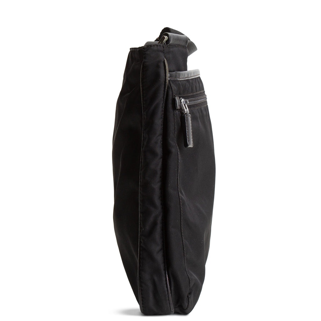 PRADA Tessuto Nylon Messenger Bag - Black OULET FINAL SALE