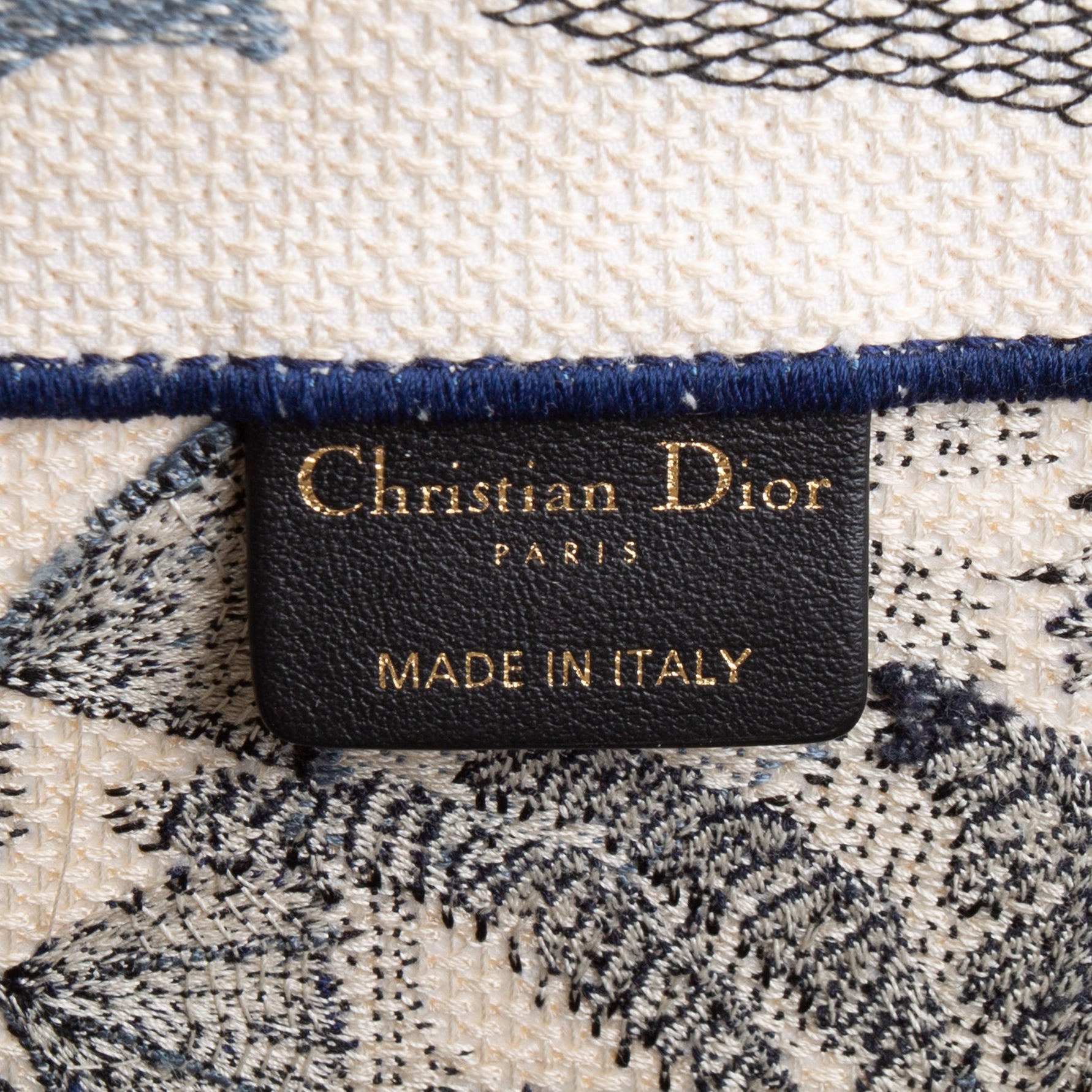 DIOR Book Tote Large Palm Tree Toile DeJouy - Blue