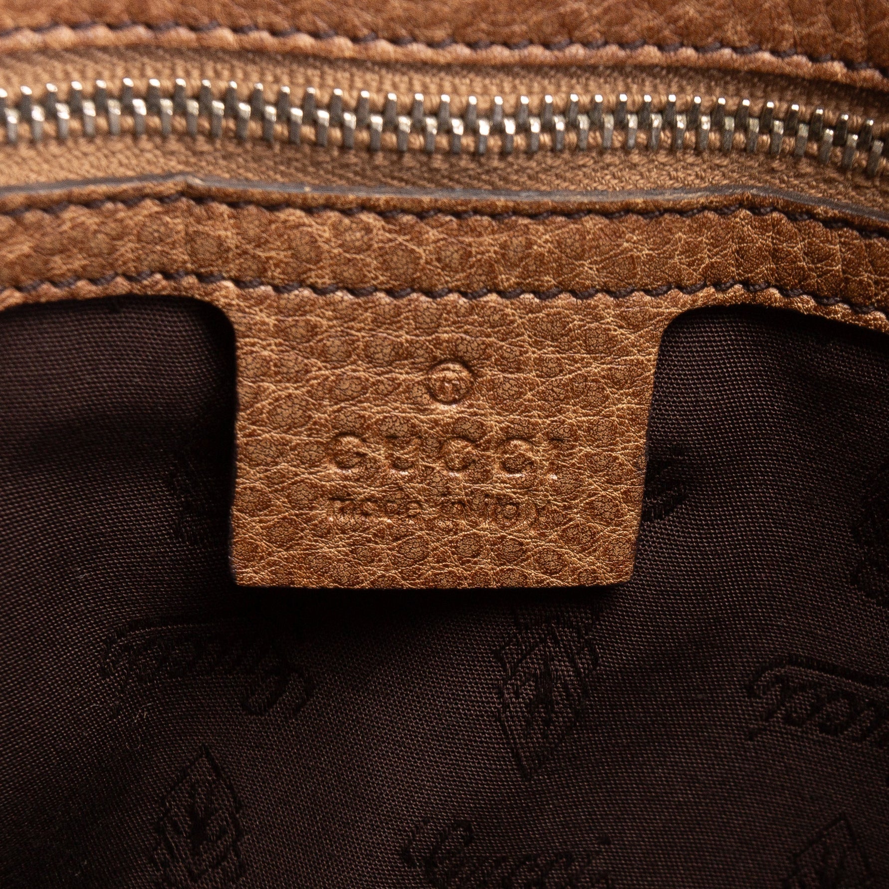 GUCCI Guccissima Bamboo Leather Handbag- Brown OUTLET FINAL SALE