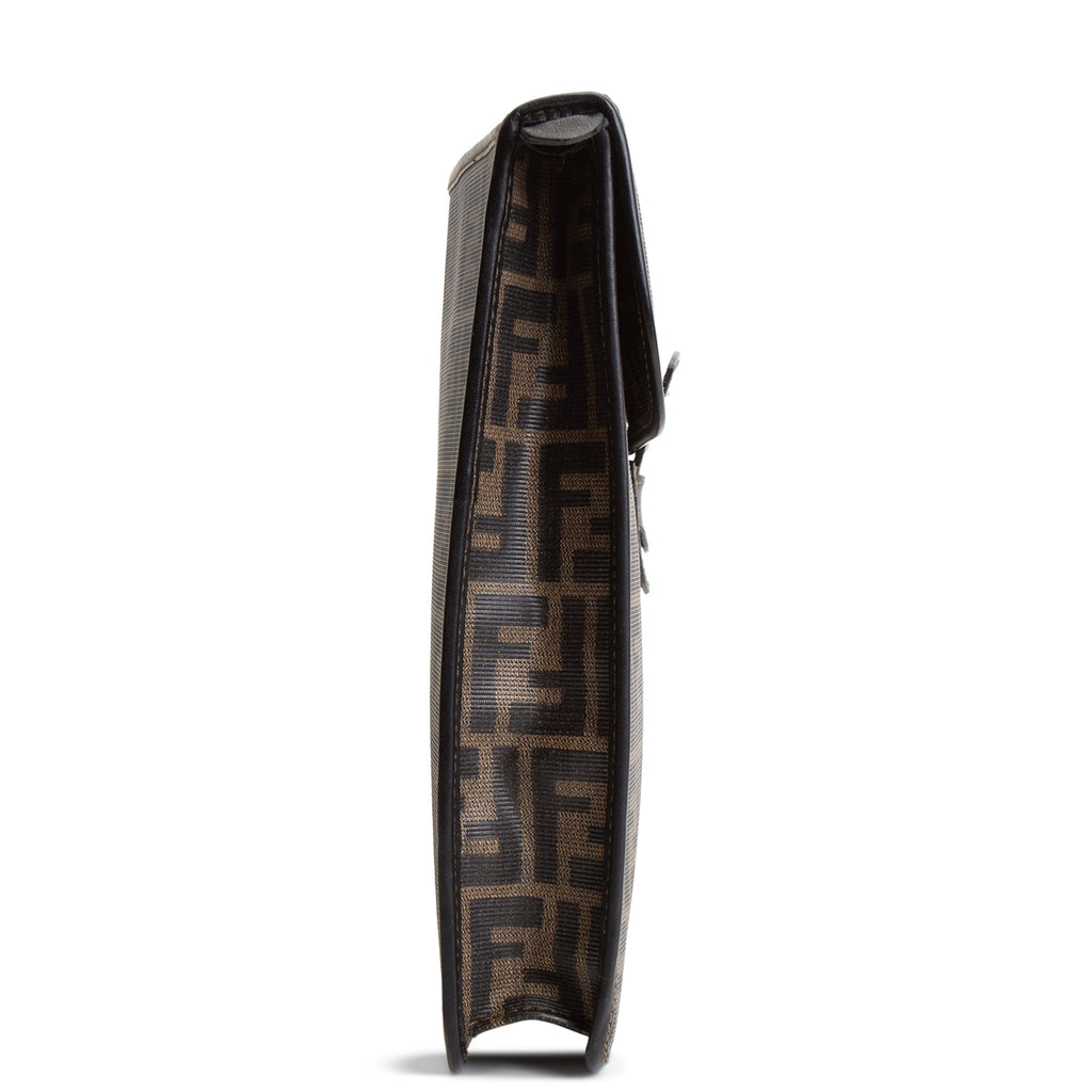 FENDI Leather Trimmed Zucca Portfolio Case