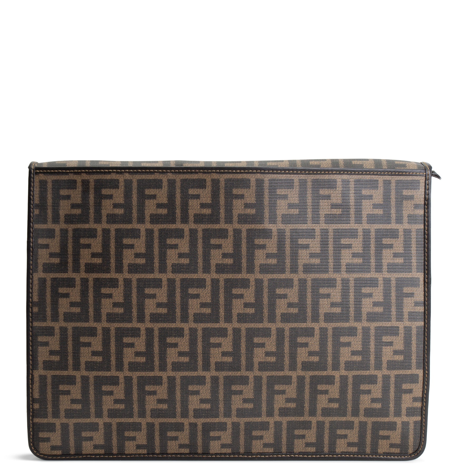 FENDI Leather Trimmed Zucca Portfolio Case