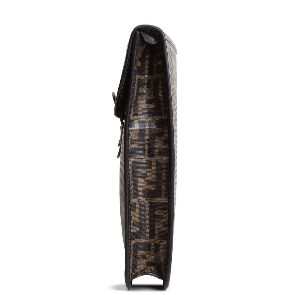 FENDI Leather Trimmed Zucca Portfolio Case