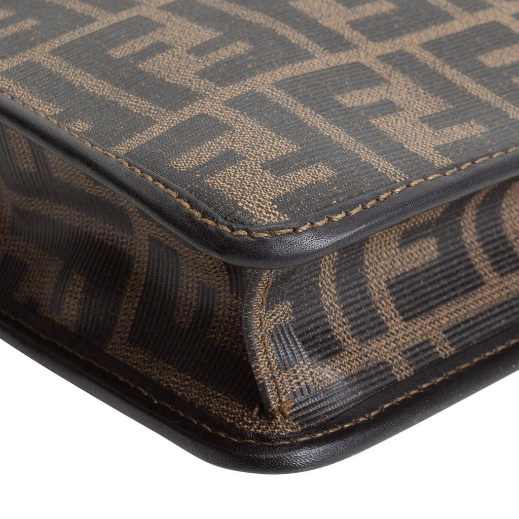 FENDI Leather Trimmed Zucca Portfolio Case