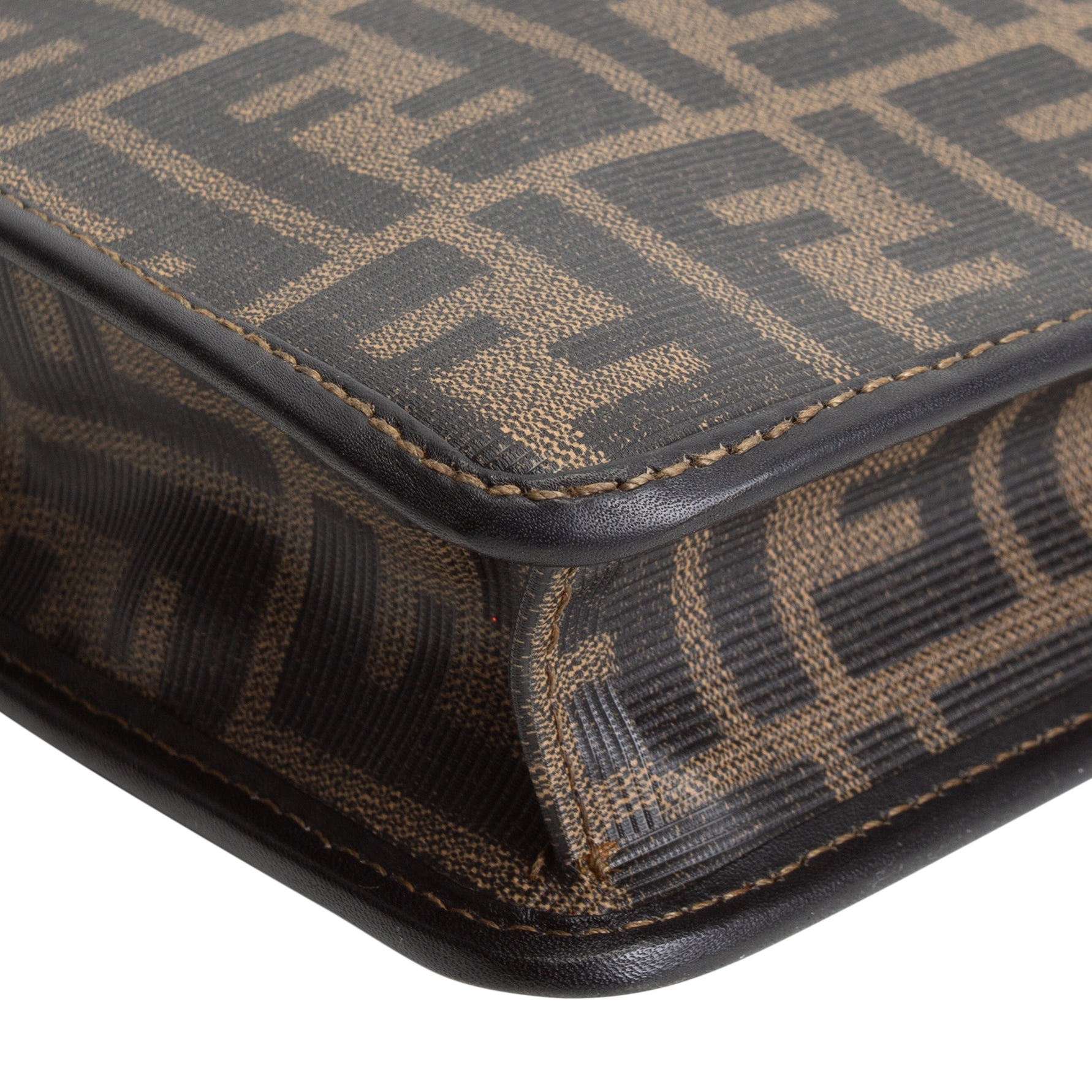 FENDI Leather Trimmed Zucca Portfolio Case