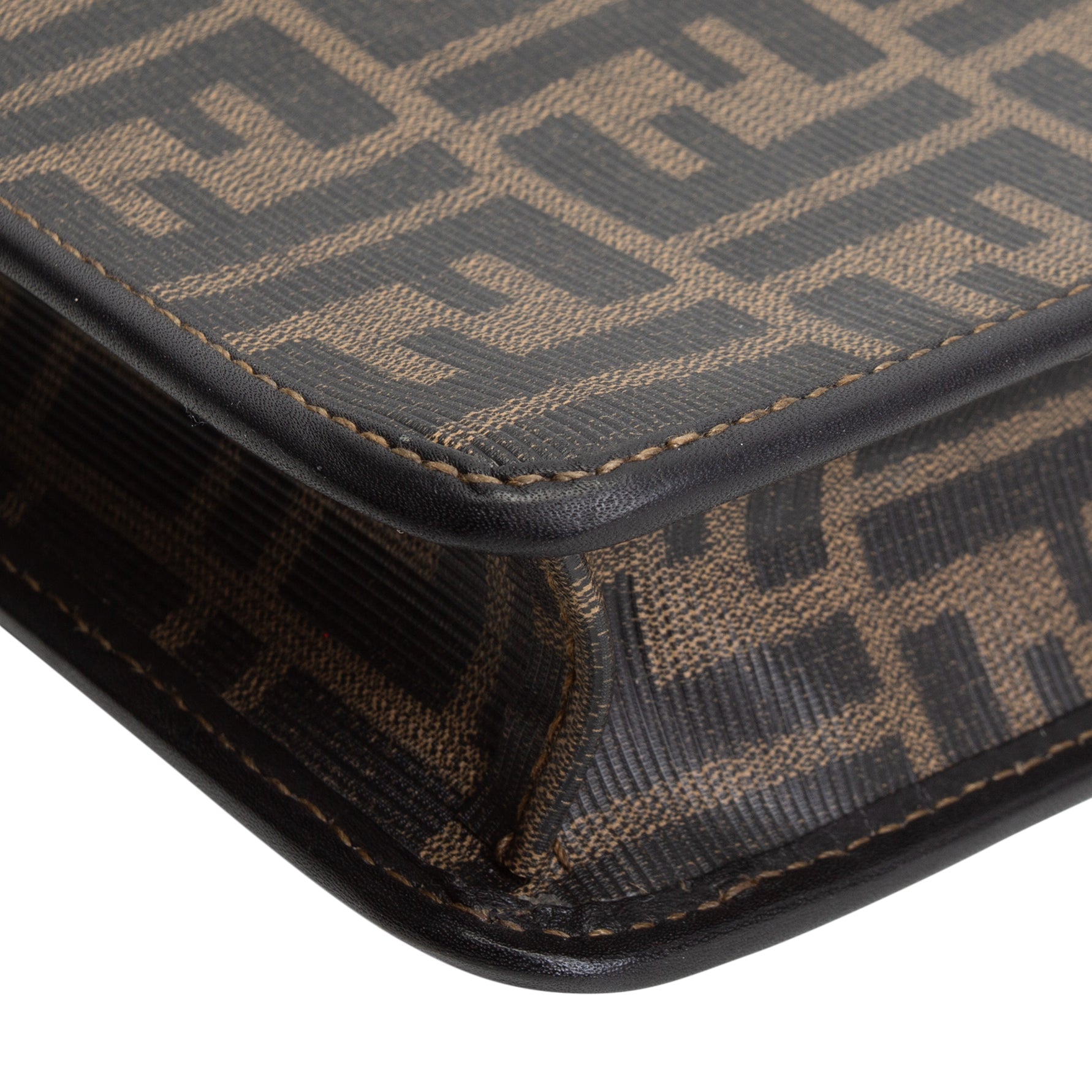 FENDI Leather Trimmed Zucca Portfolio Case