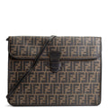FENDI Leather Trimmed Zucca Portfolio Case
