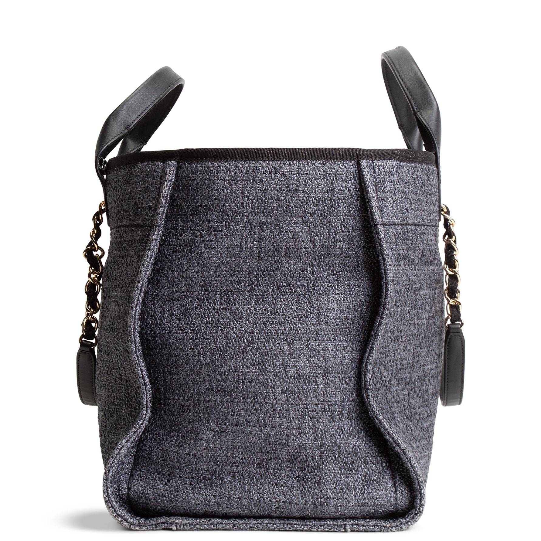 CHANEL Lurex Medium Deauville Shopping Tote - Navy