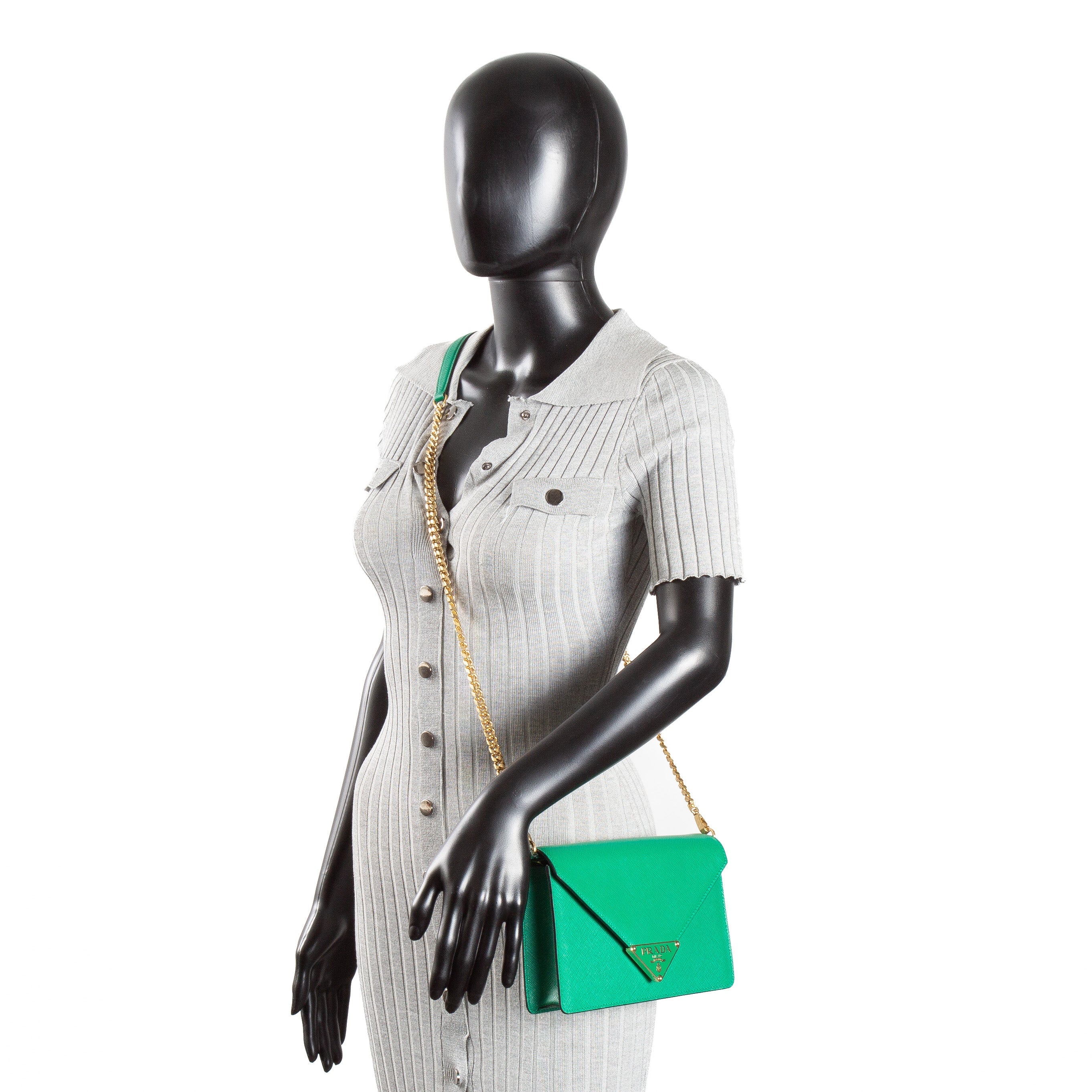 PRADA Mini Saffiano Leather Crossbody - Green