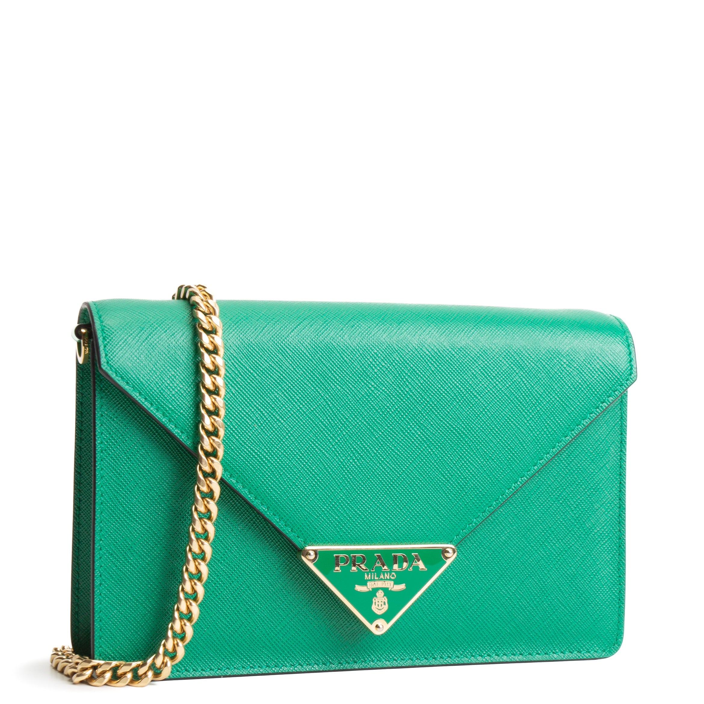 PRADA Mini Saffiano Leather Crossbody - Green