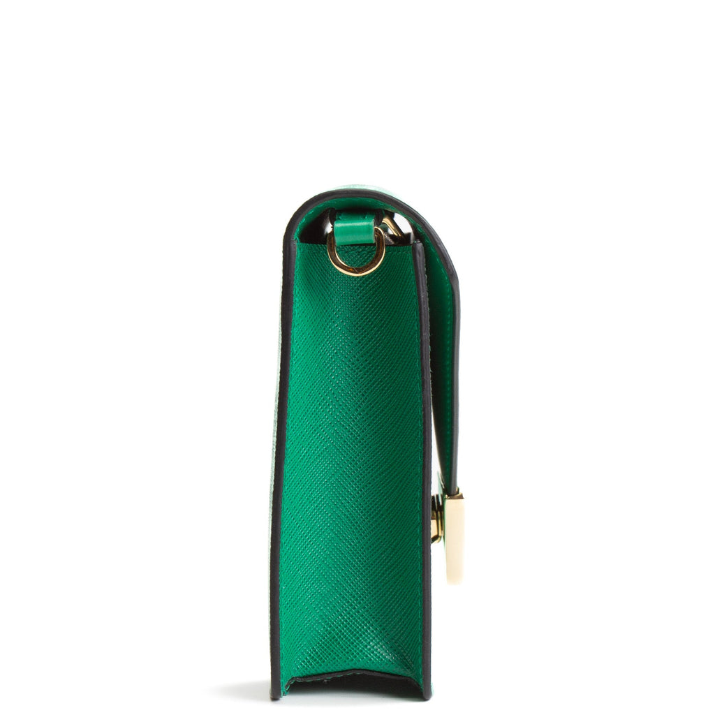 PRADA Mini Saffiano Leather Crossbody - Green