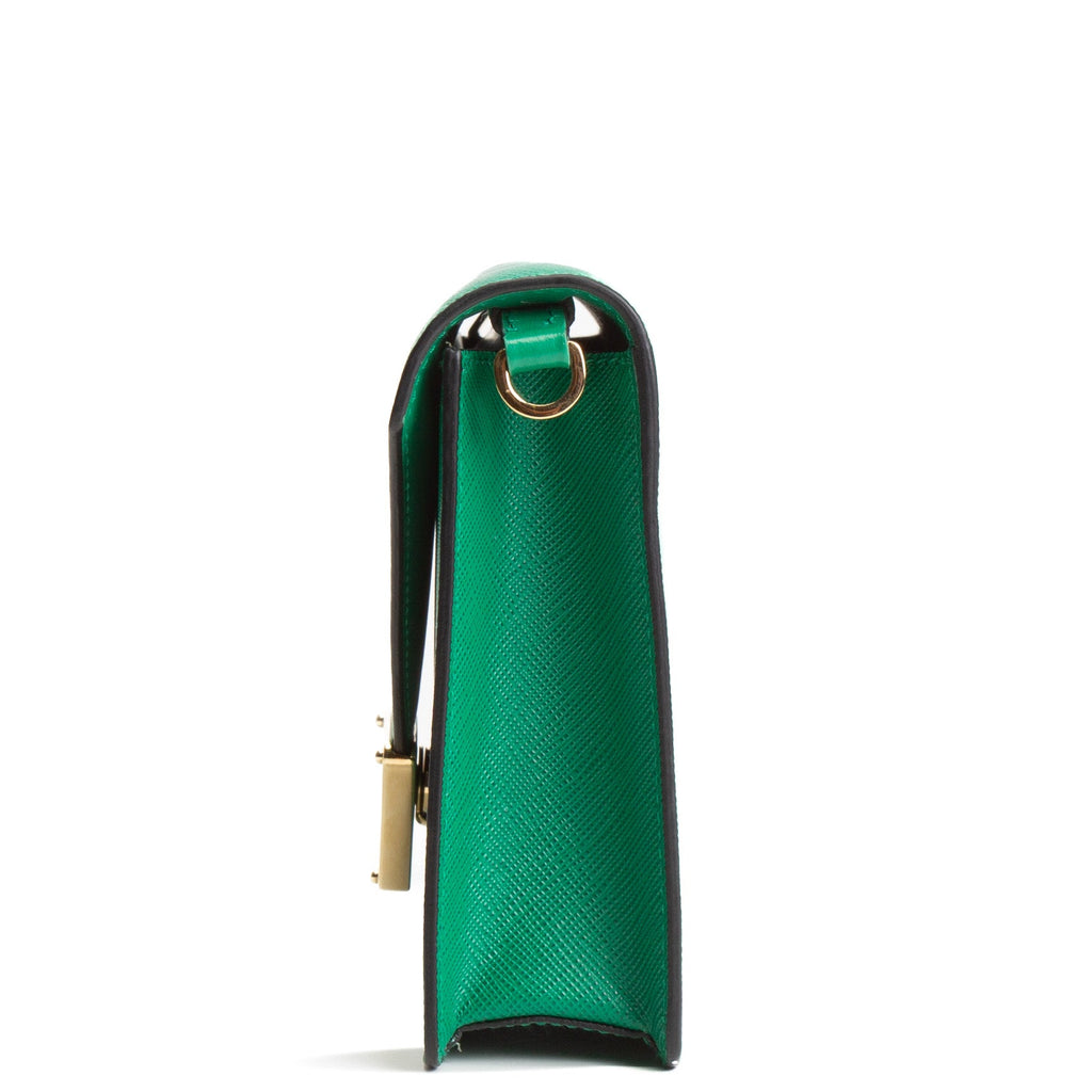 PRADA Mini Saffiano Leather Crossbody - Green