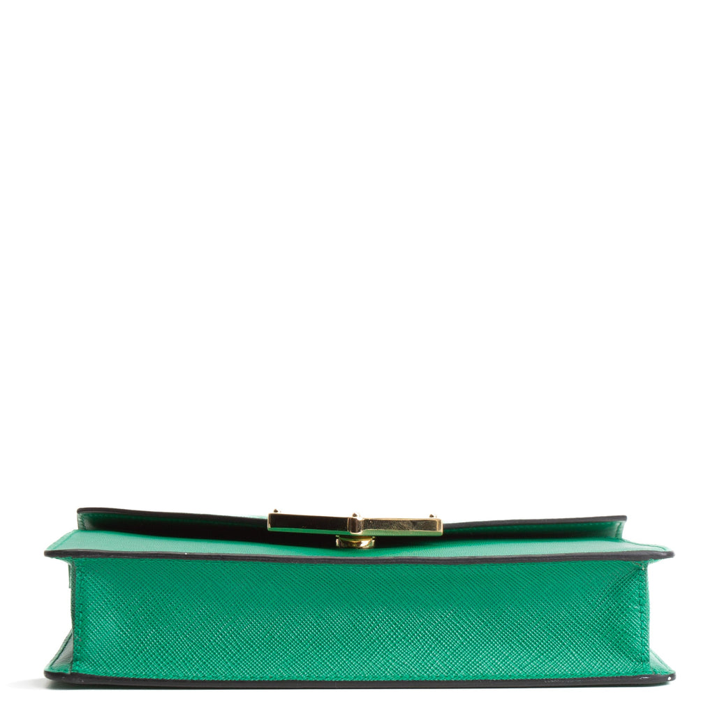 PRADA Mini Saffiano Leather Crossbody - Green