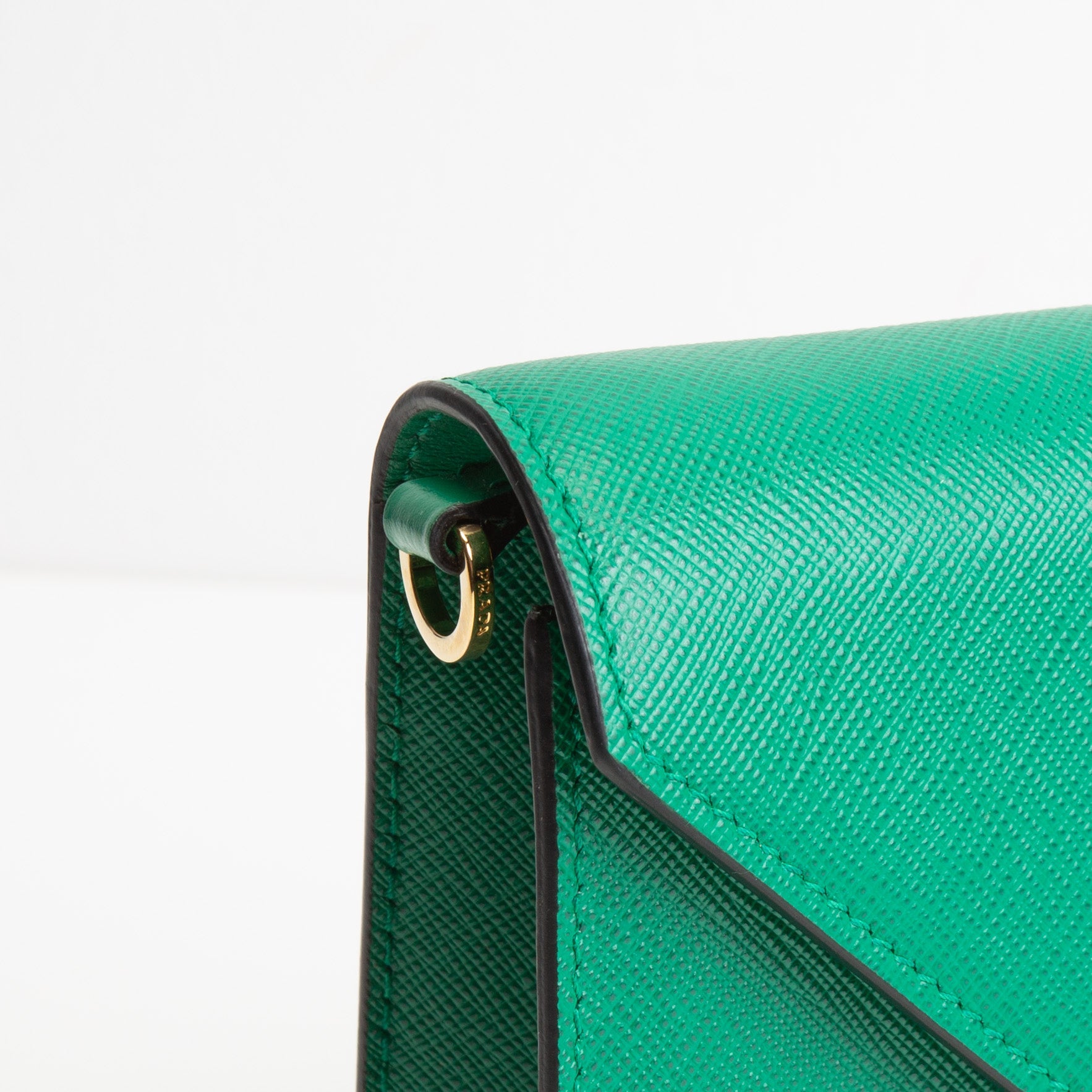 PRADA Mini Saffiano Leather Crossbody - Green