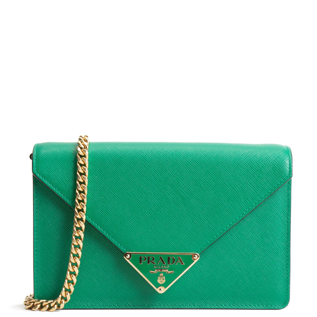 PRADA Mini Saffiano Leather Crossbody - Green