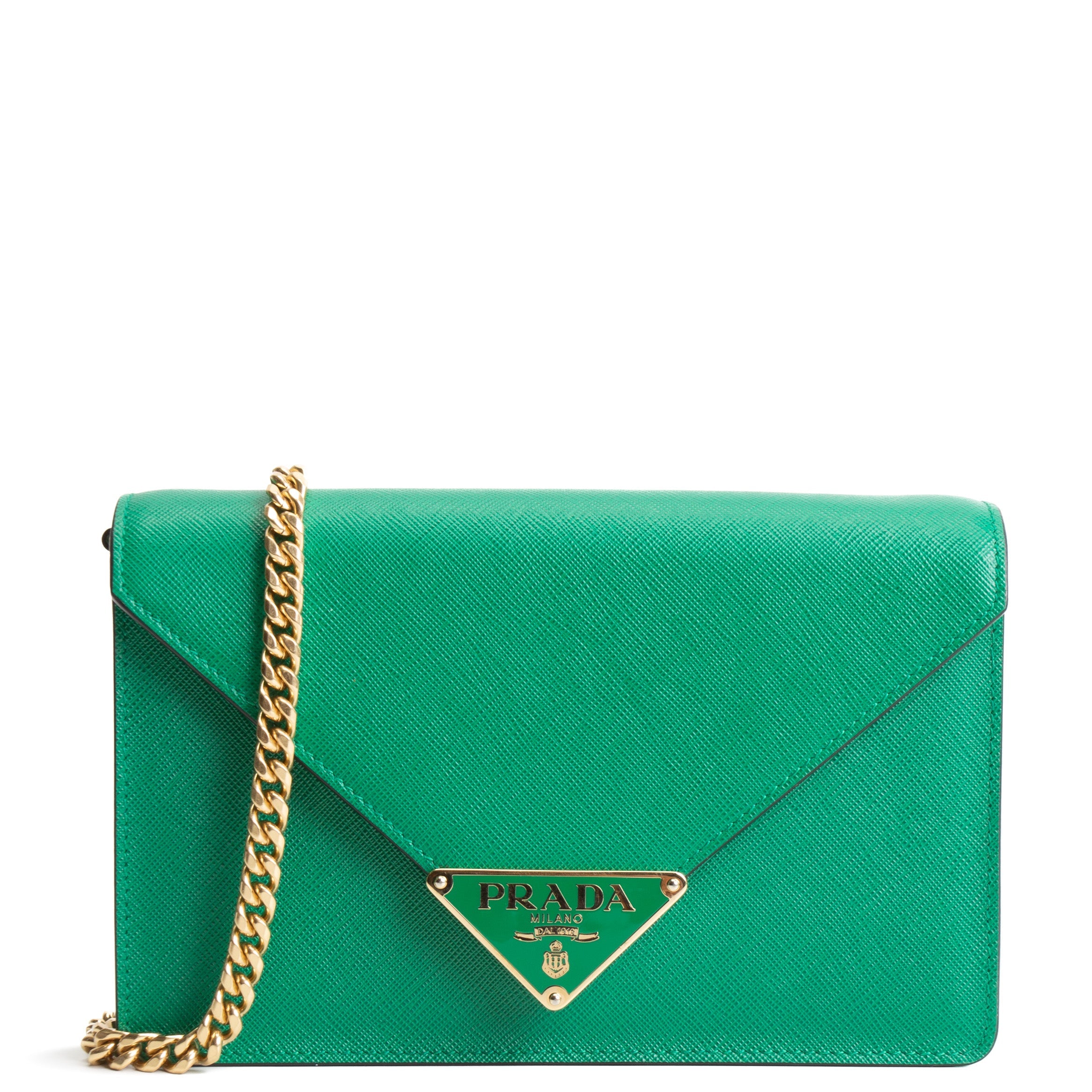 PRADA Mini Saffiano Leather Crossbody - Green