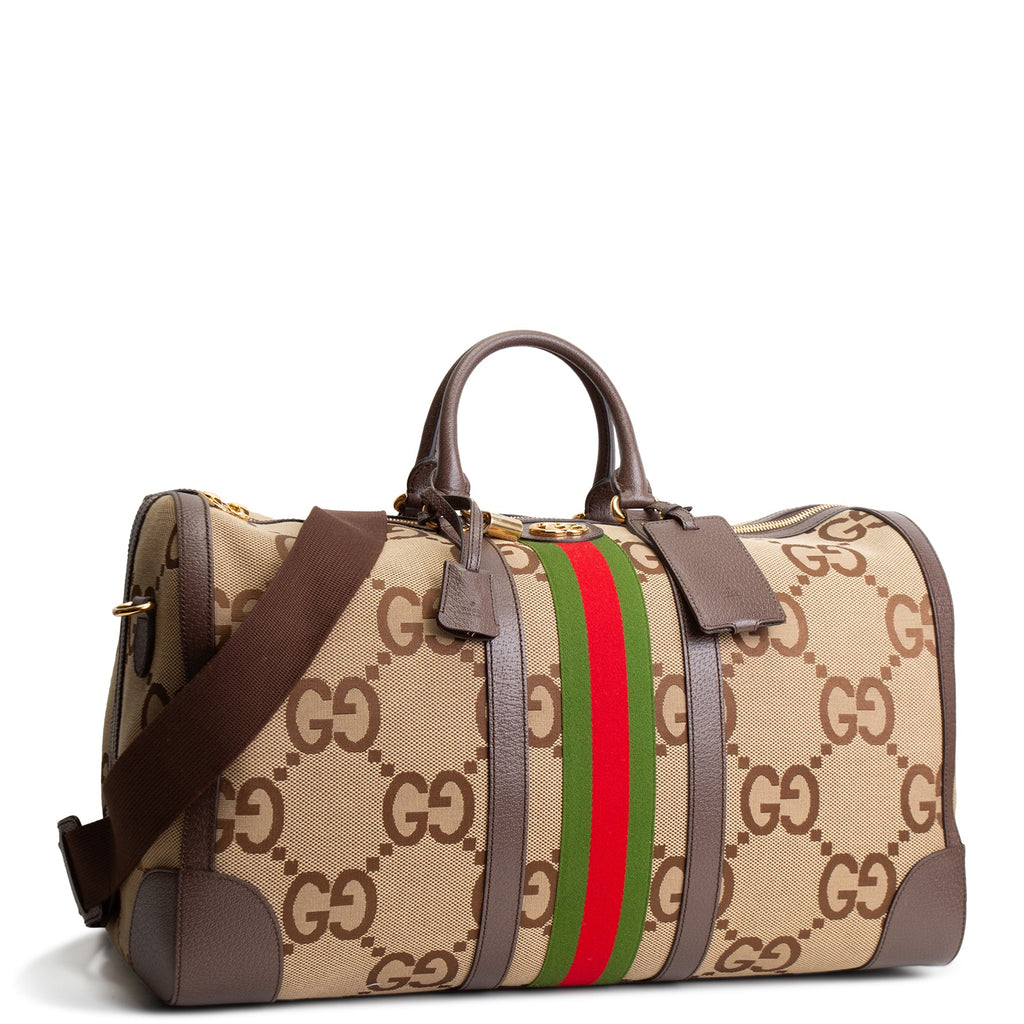 GUCCI Savoy Web Jumbo GG Large Duffle Bag