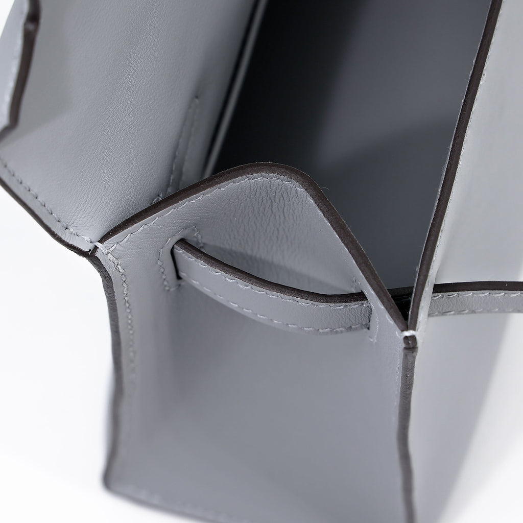 HERMÈS Kelly Pochette Gris Pantin (P0) Swift Palladium hardware K (2025)