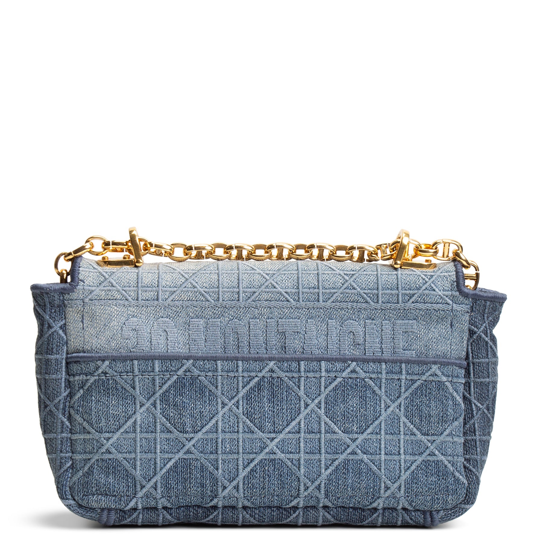 DIOR Small Denim Cannage Caro Bag