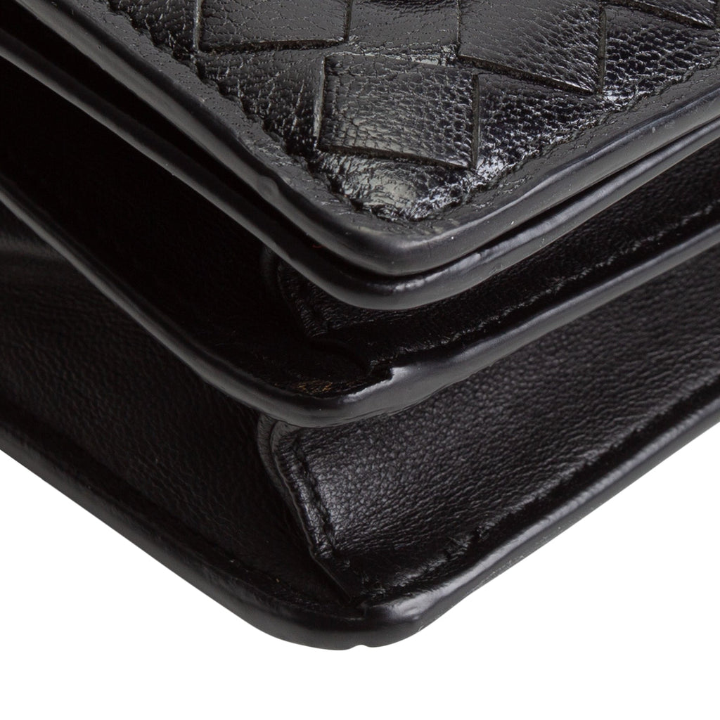 BOTTEGA VENETA Intrecciato Olimpia Studded Knot Bag - Black