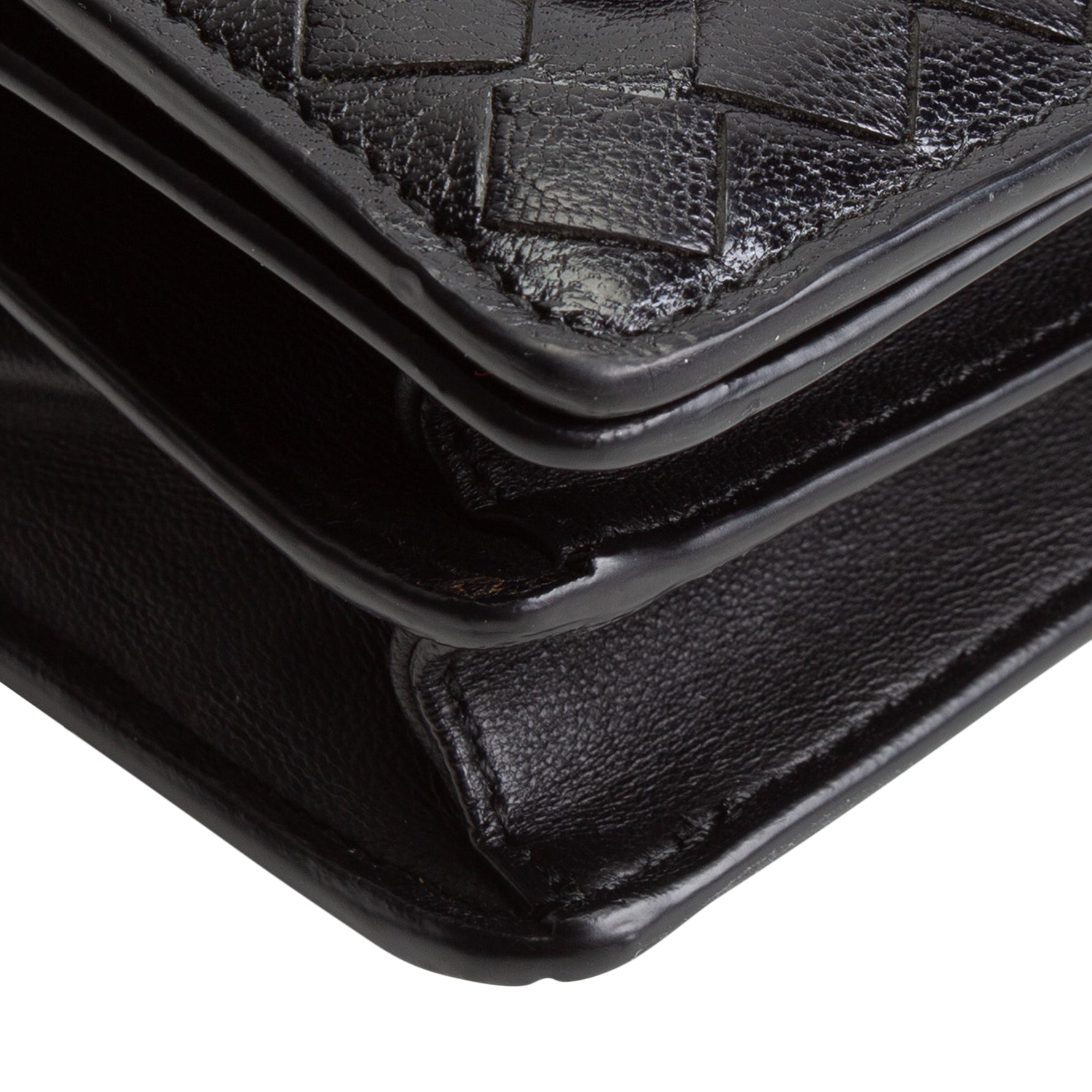 BOTTEGA VENETA Intrecciato Olimpia Studded Knot Bag - Black