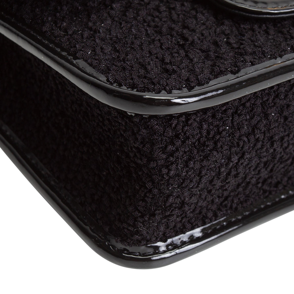 CHANEL Tweed Top Handle School Memory Flap Bag - Black