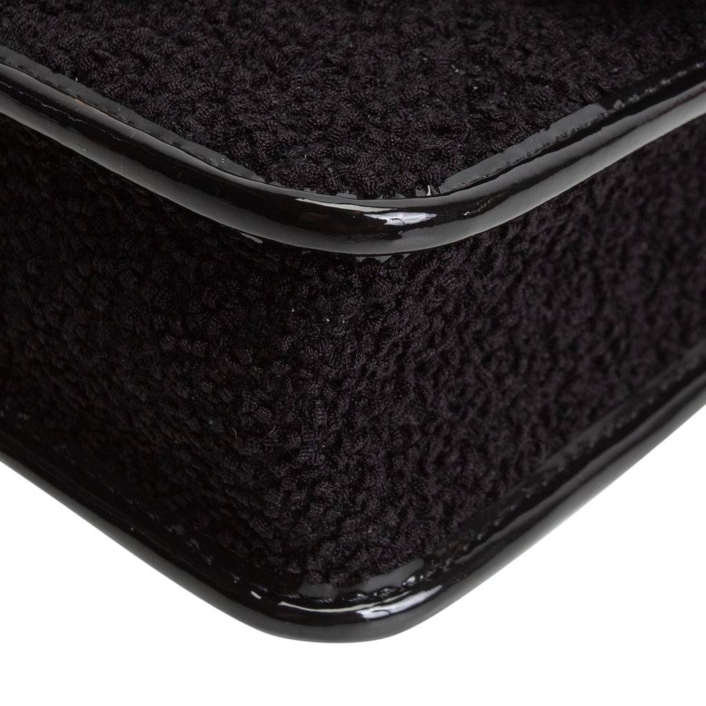CHANEL Tweed Top Handle School Memory Flap Bag - Black