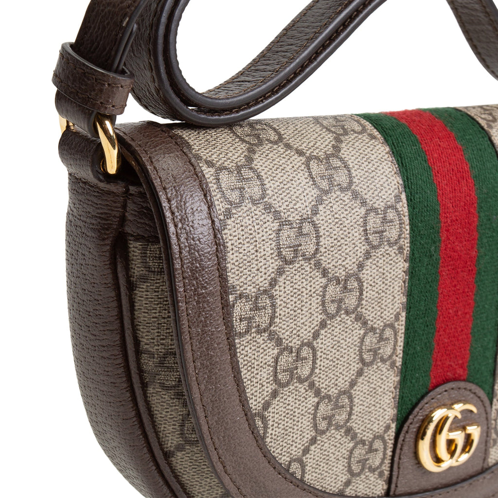GUCCI GG Supreme Ophidia Mini Flap Crossbody