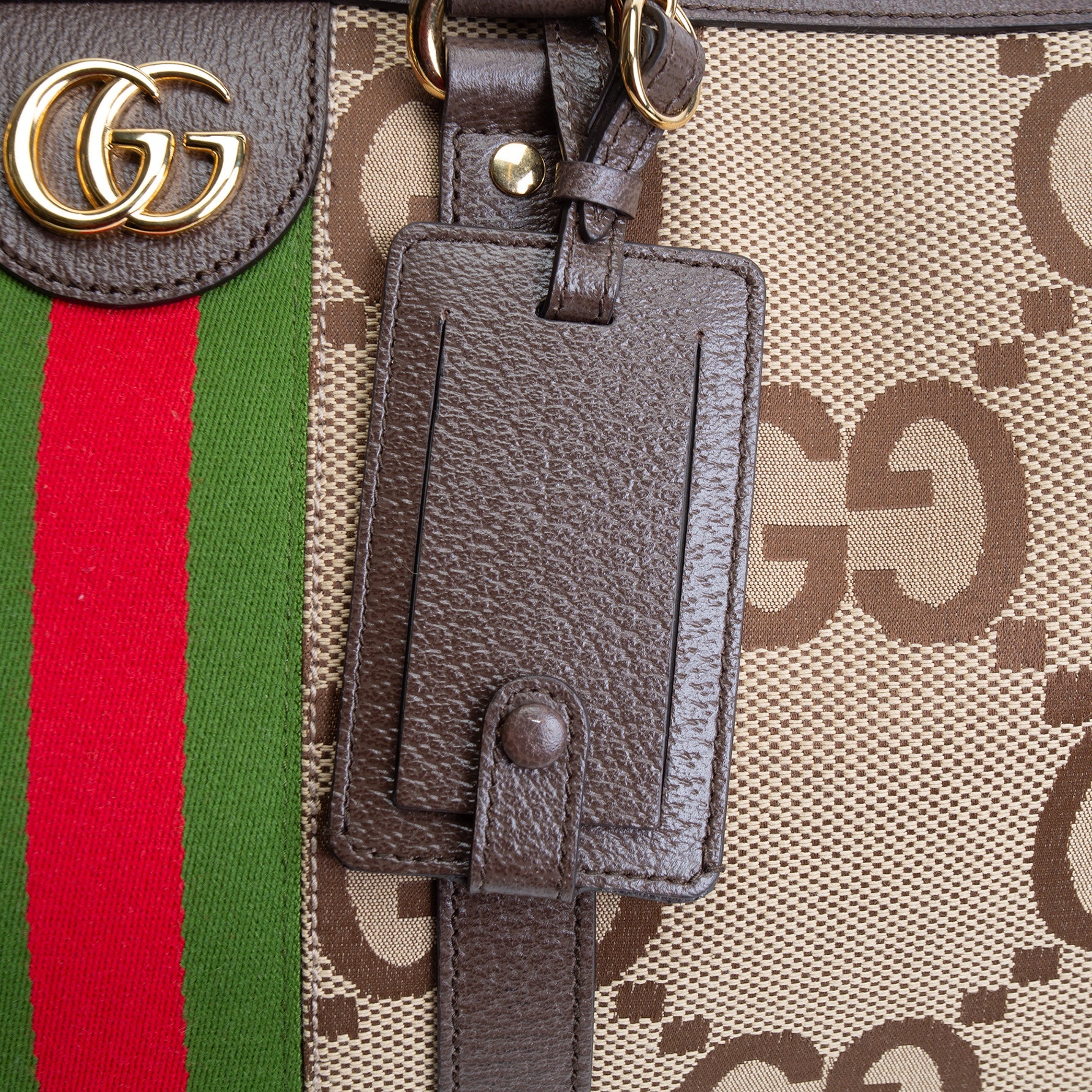 GUCCI Jumbo GG Medium Savoy Duffle Bag - Beige & Ebony