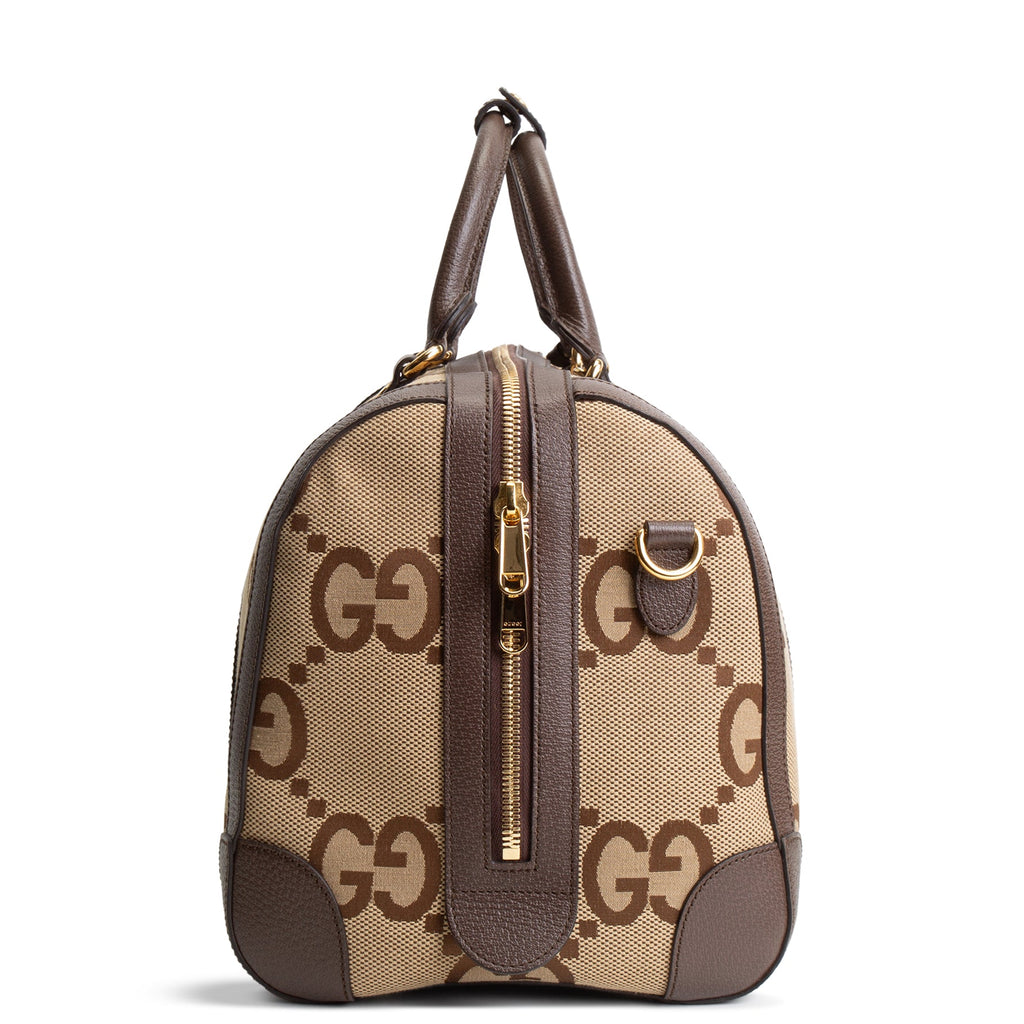 GUCCI Jumbo GG Medium Savoy Duffle Bag - Beige & Ebony
