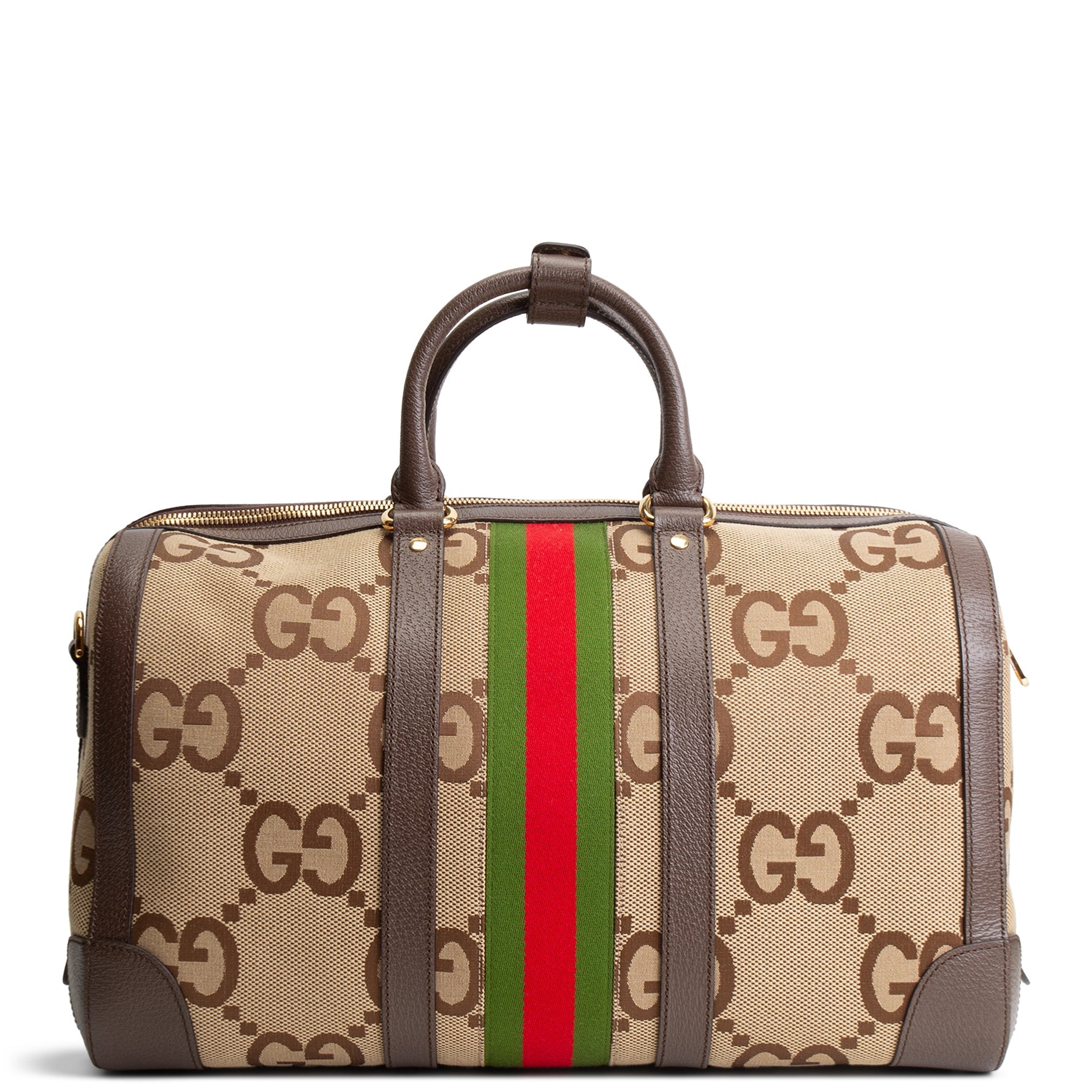 GUCCI Jumbo GG Medium Savoy Duffle Bag - Beige & Ebony