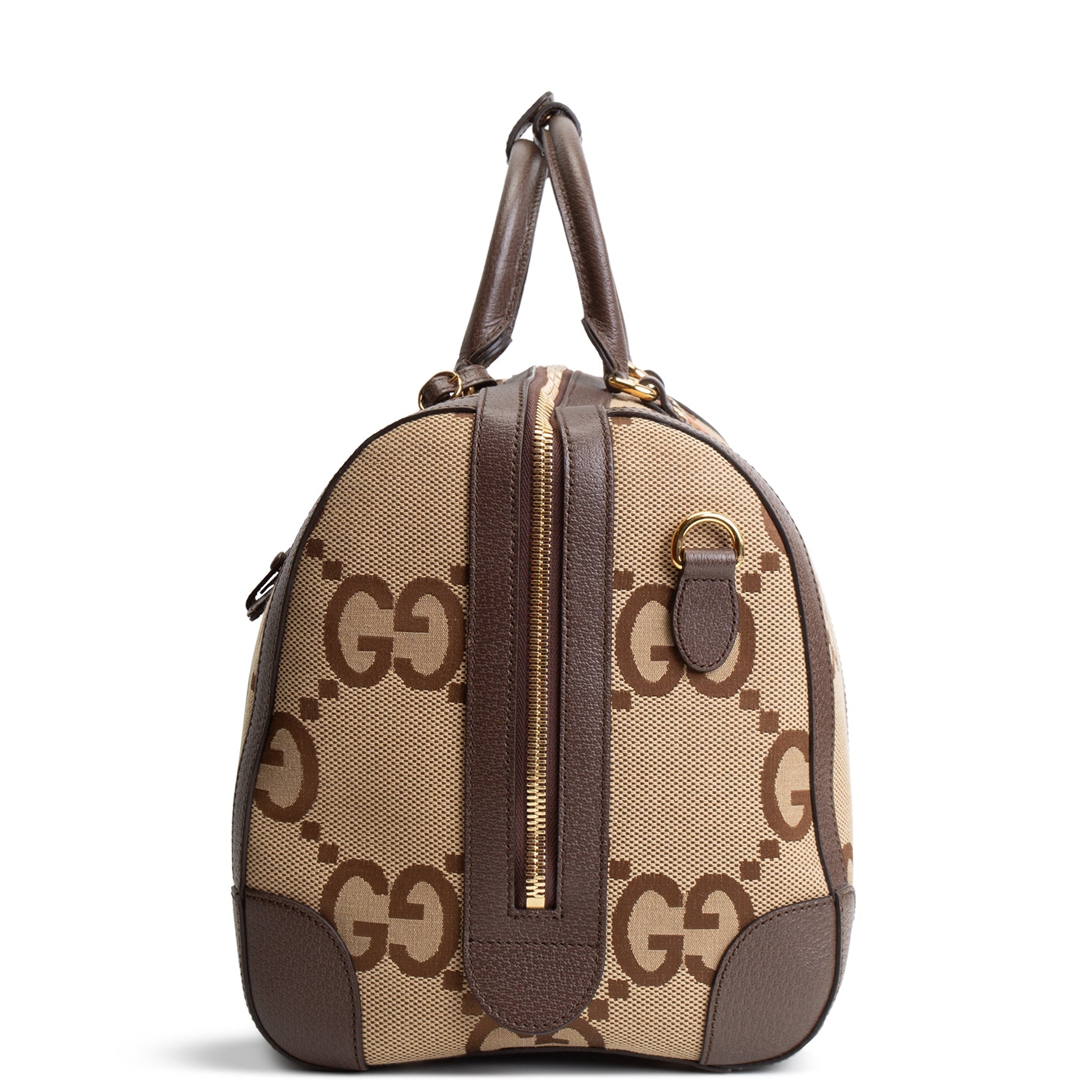 GUCCI Jumbo GG Medium Savoy Duffle Bag - Beige & Ebony