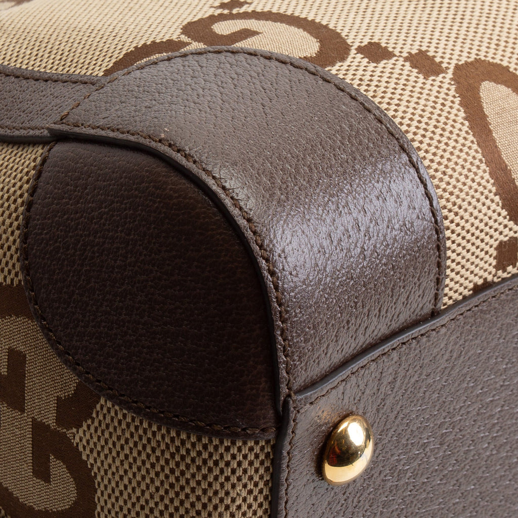GUCCI Jumbo GG Medium Savoy Duffle Bag - Beige & Ebony