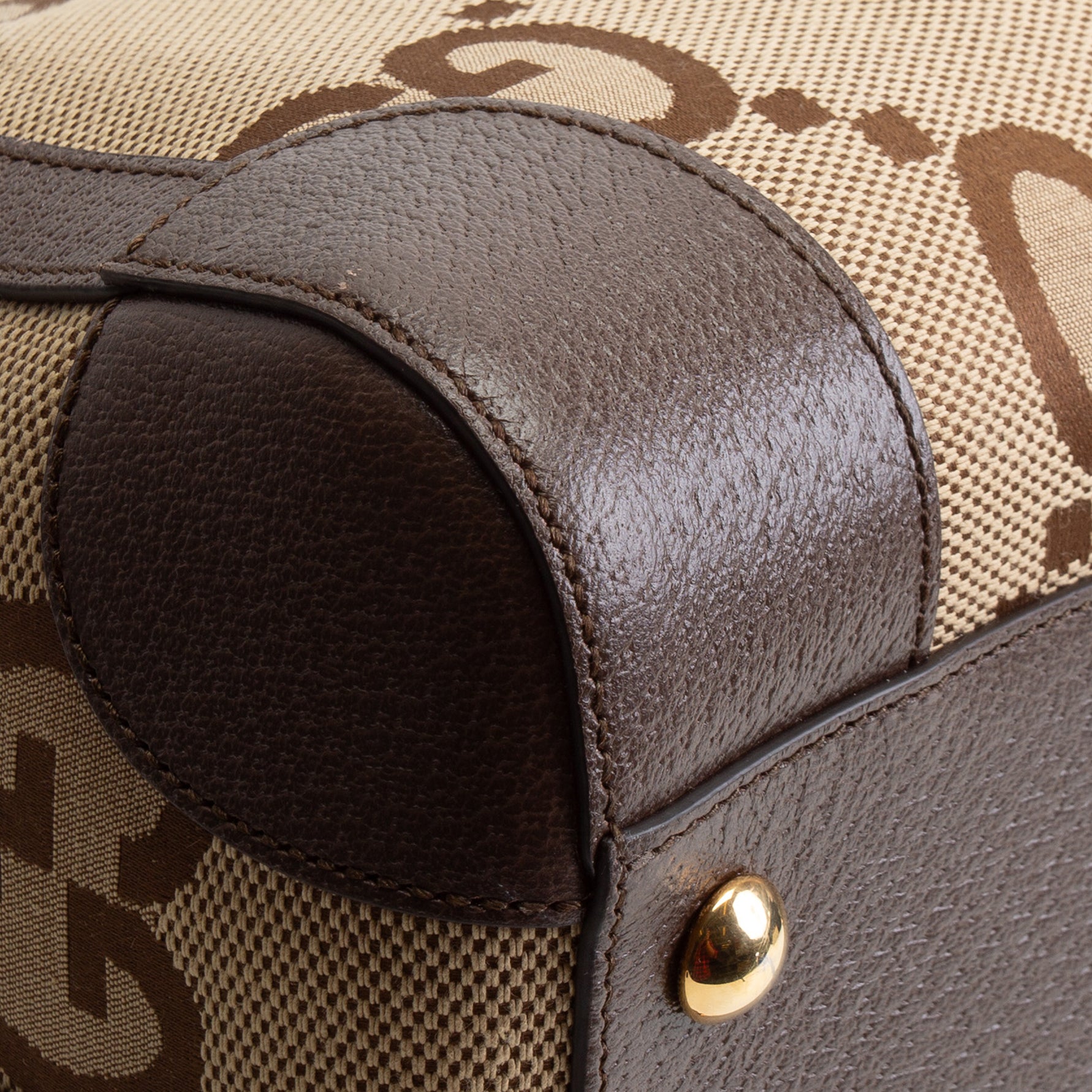 GUCCI Jumbo GG Medium Savoy Duffle Bag - Beige & Ebony