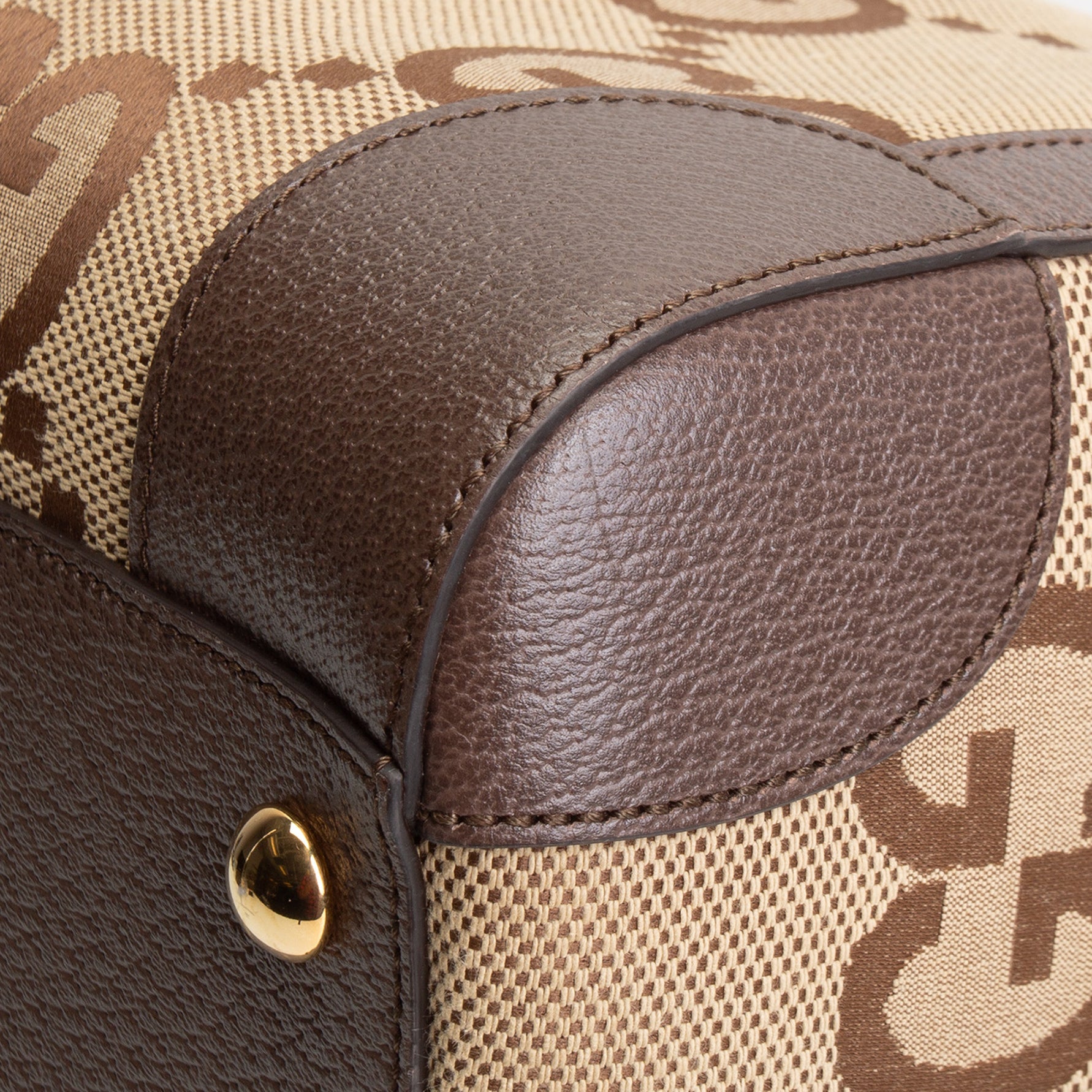 GUCCI Jumbo GG Medium Savoy Duffle Bag - Beige & Ebony