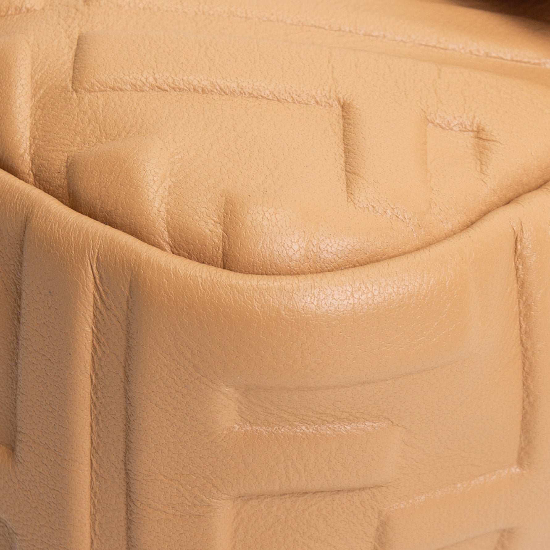 FENDI Nappa FF 1974 Embossed Baguette Miele Scuro