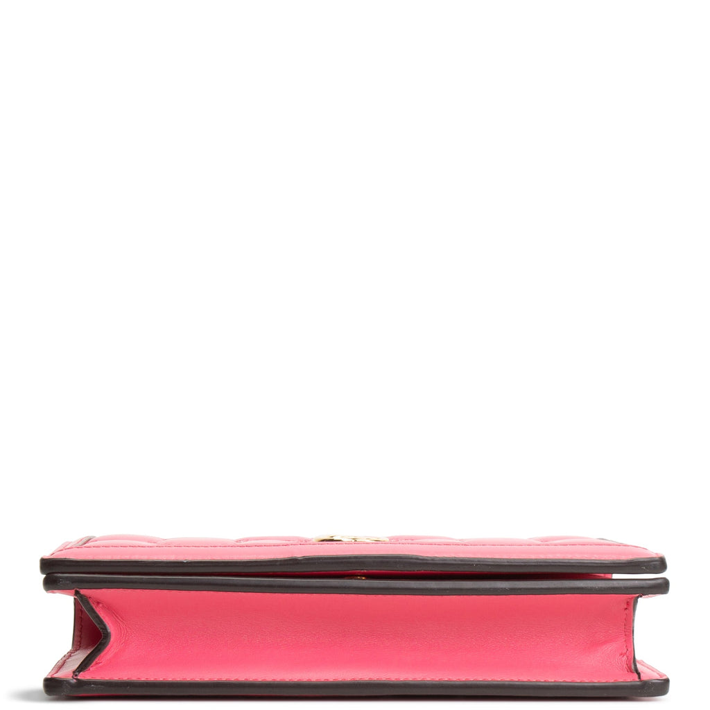GUCCI GG Matelasse Chain Wallet - Pink