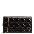 DIOR Patent Leather Lady Dior Pouch w/ Chain Patent